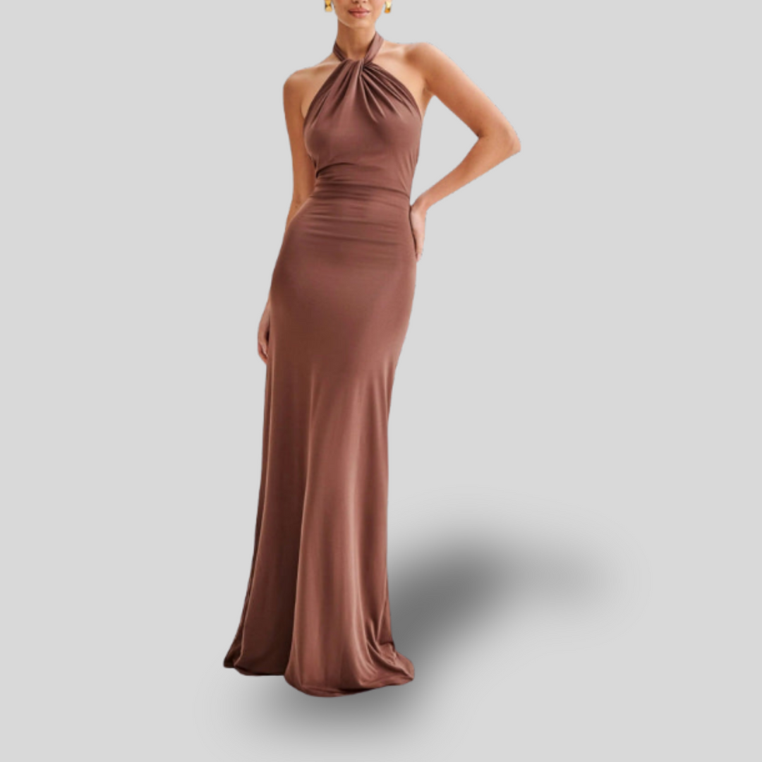Noelle | Slinky Halter Maxi Dress