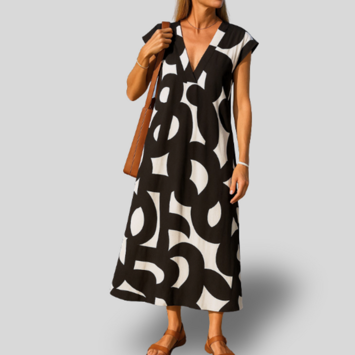 Valeria | Fluid Dress with V-Neck