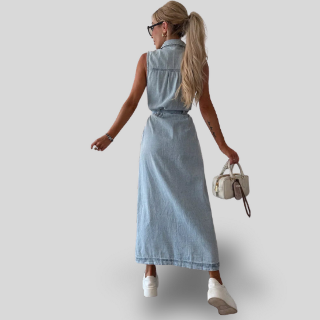 Isabelle | Denim Maxi Dress