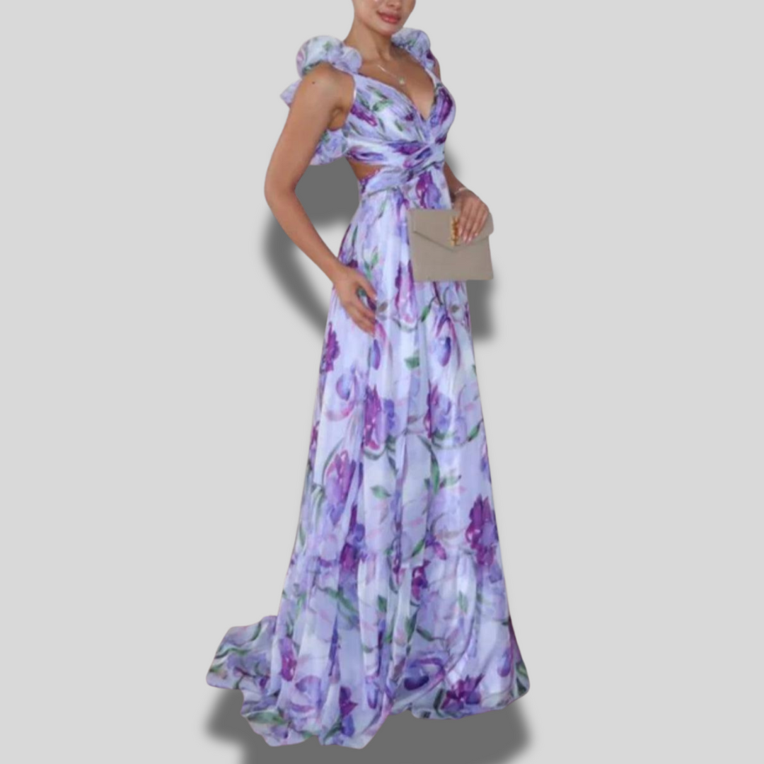 Paula | Backless Printed Maxi Dress
