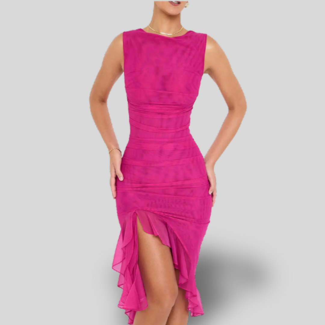 Charlotte | Midi Dress with Ruffles