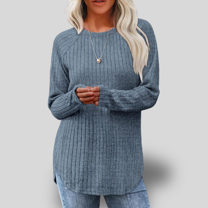 Zeny | Long Sleeve Colorblock Knit Top