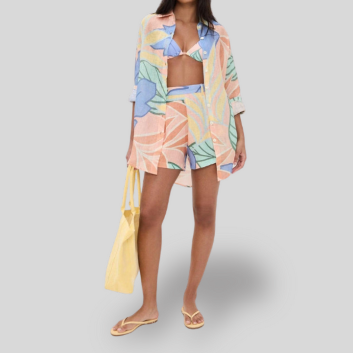 Taylor | Tropical Leaf Printed Short Set