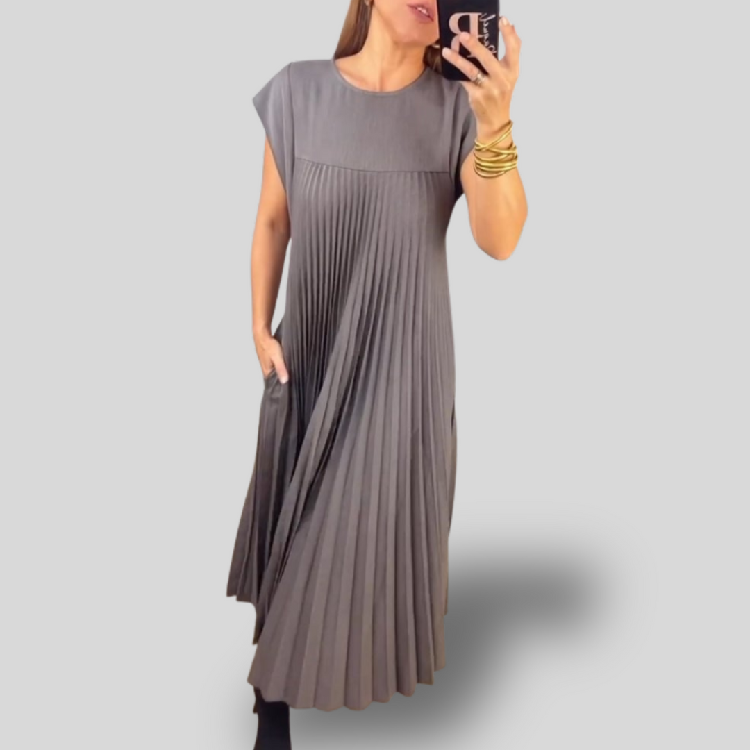 Elina | Pleated Midi Dress