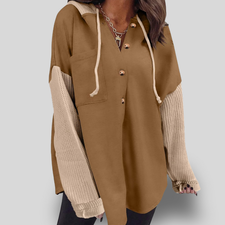 Gia | Button Hooded Sweatshirt