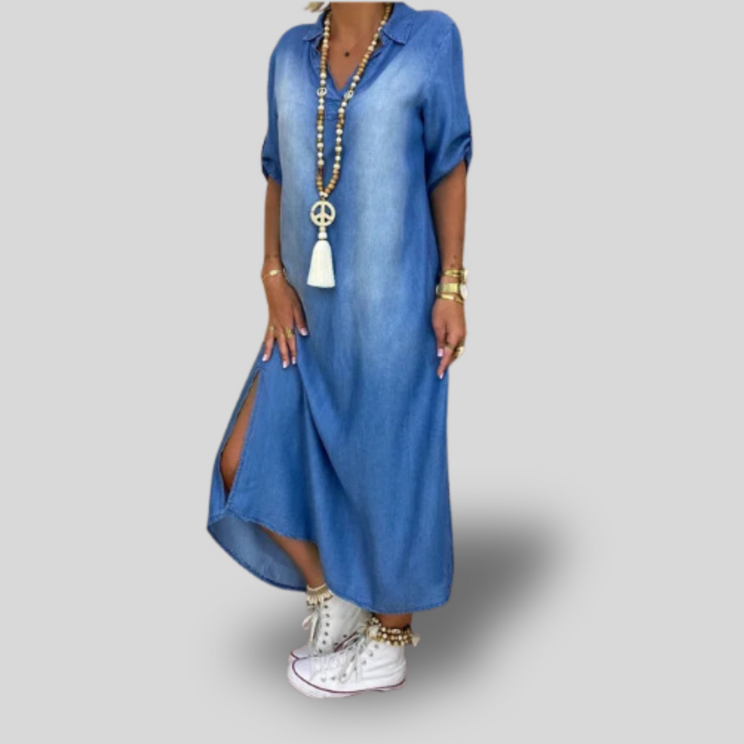 Kaia | Denim Maxi Dress