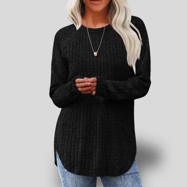 Zeny | Long Sleeve Colorblock Knit Top