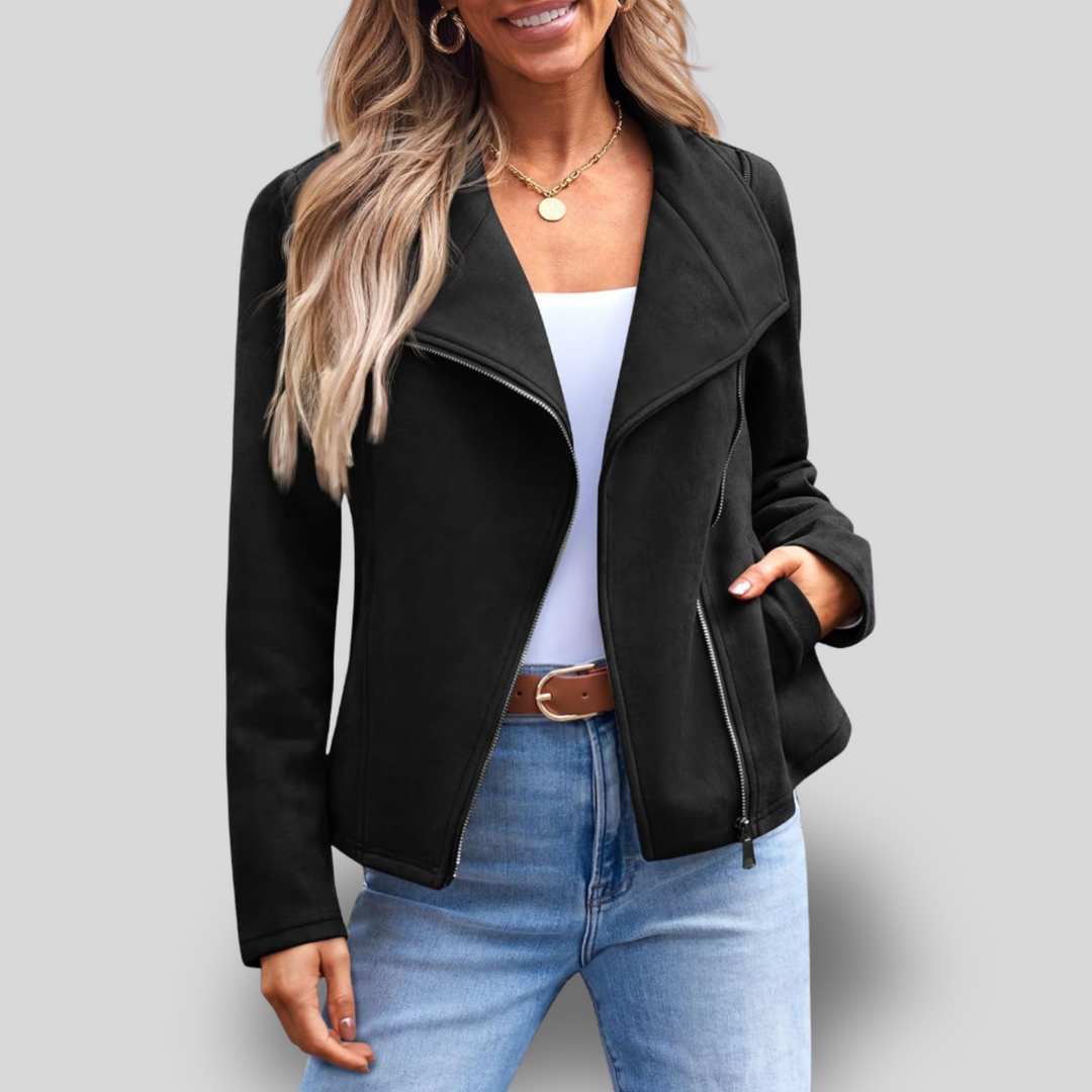 Jade | Cropped Faux Suede Jacket