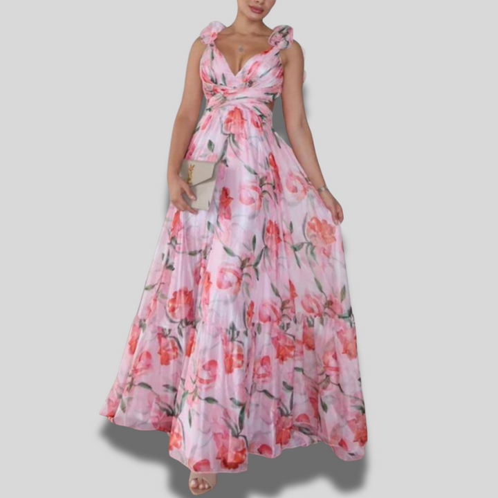 Paula | Backless Printed Maxi Dress