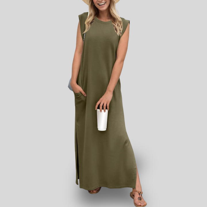 Aubrey | Sleeveless Maxi Dress with Pockets