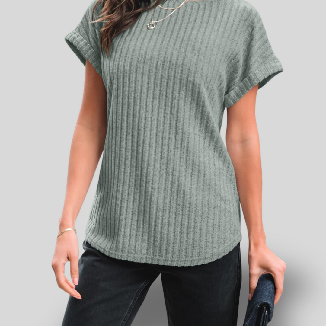 Alina | Short Sleeve Knit Tunic Top