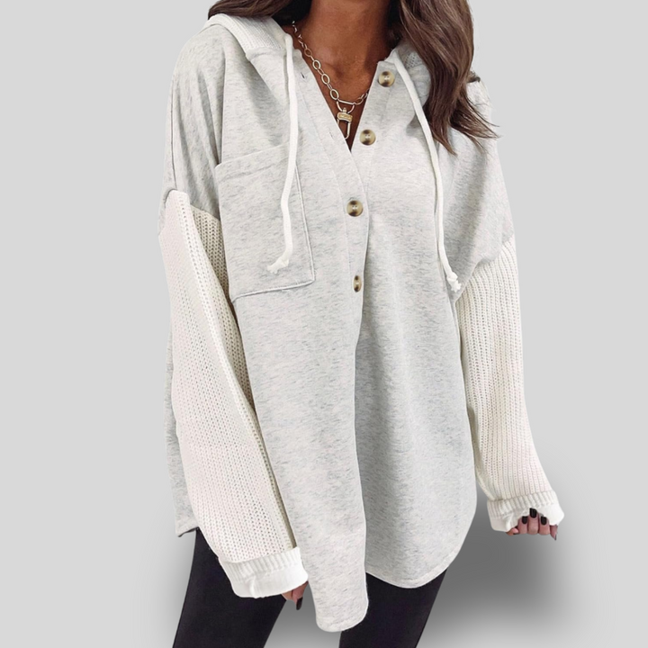 Gia | Button Hooded Sweatshirt