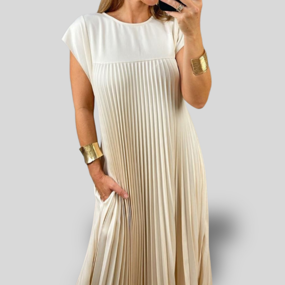 Elina | Pleated Midi Dress