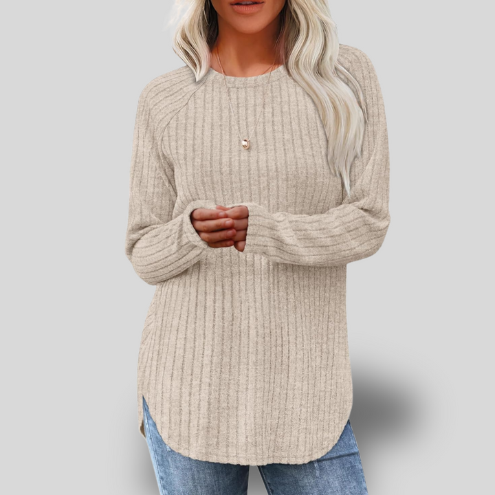 Zeny | Long Sleeve Colorblock Knit Top