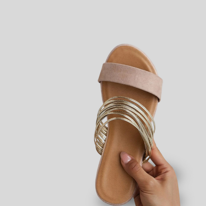 Celeste | Metallic Slide Sandals