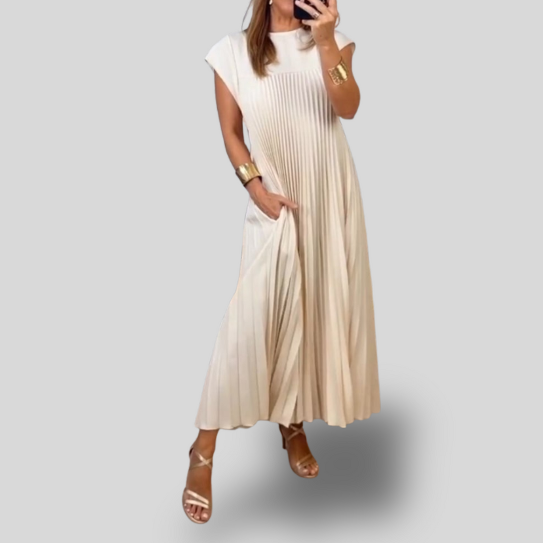 Elina | Pleated Midi Dress