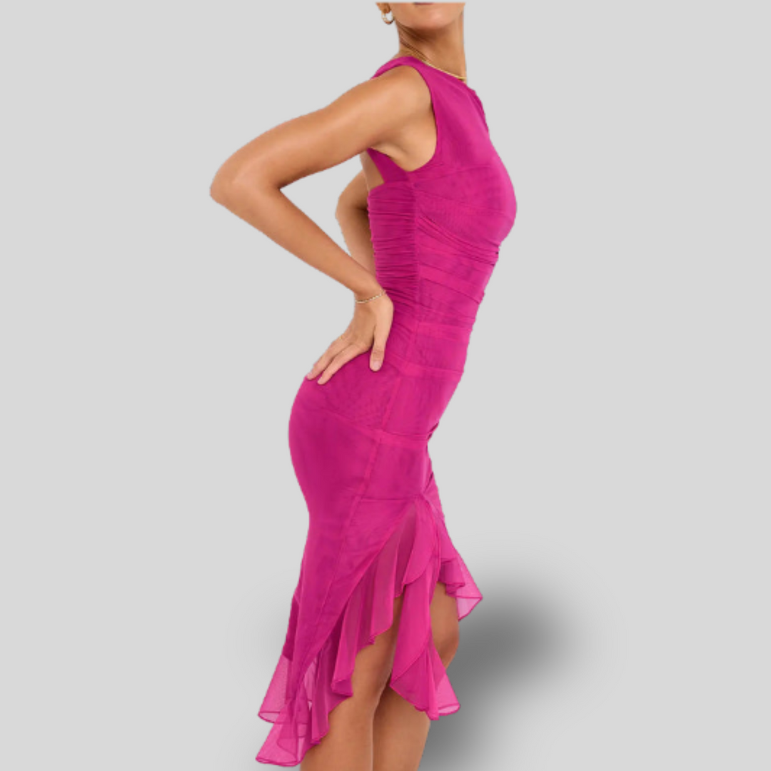 Charlotte | Midi Dress with Ruffles