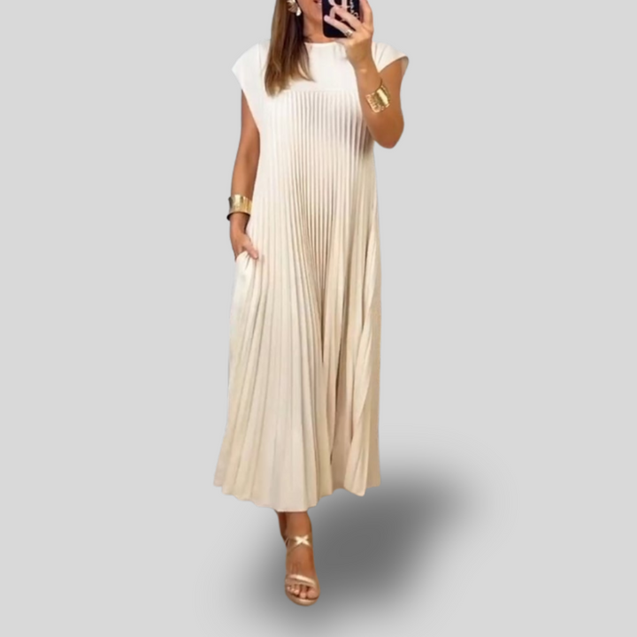 Elina | Pleated Midi Dress