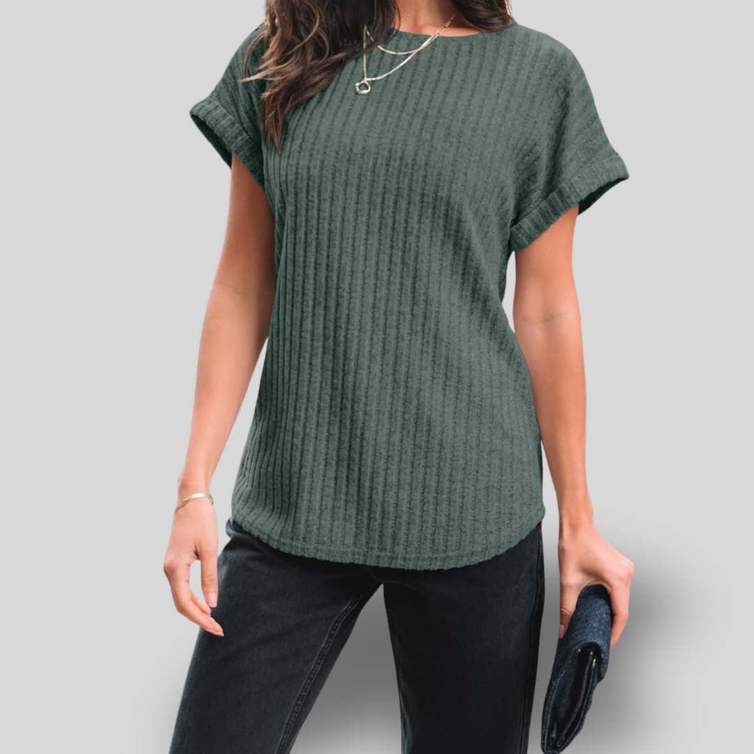 Alina | Short Sleeve Knit Tunic Top