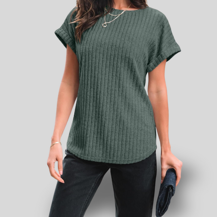 Alina | Short Sleeve Knit Tunic Top