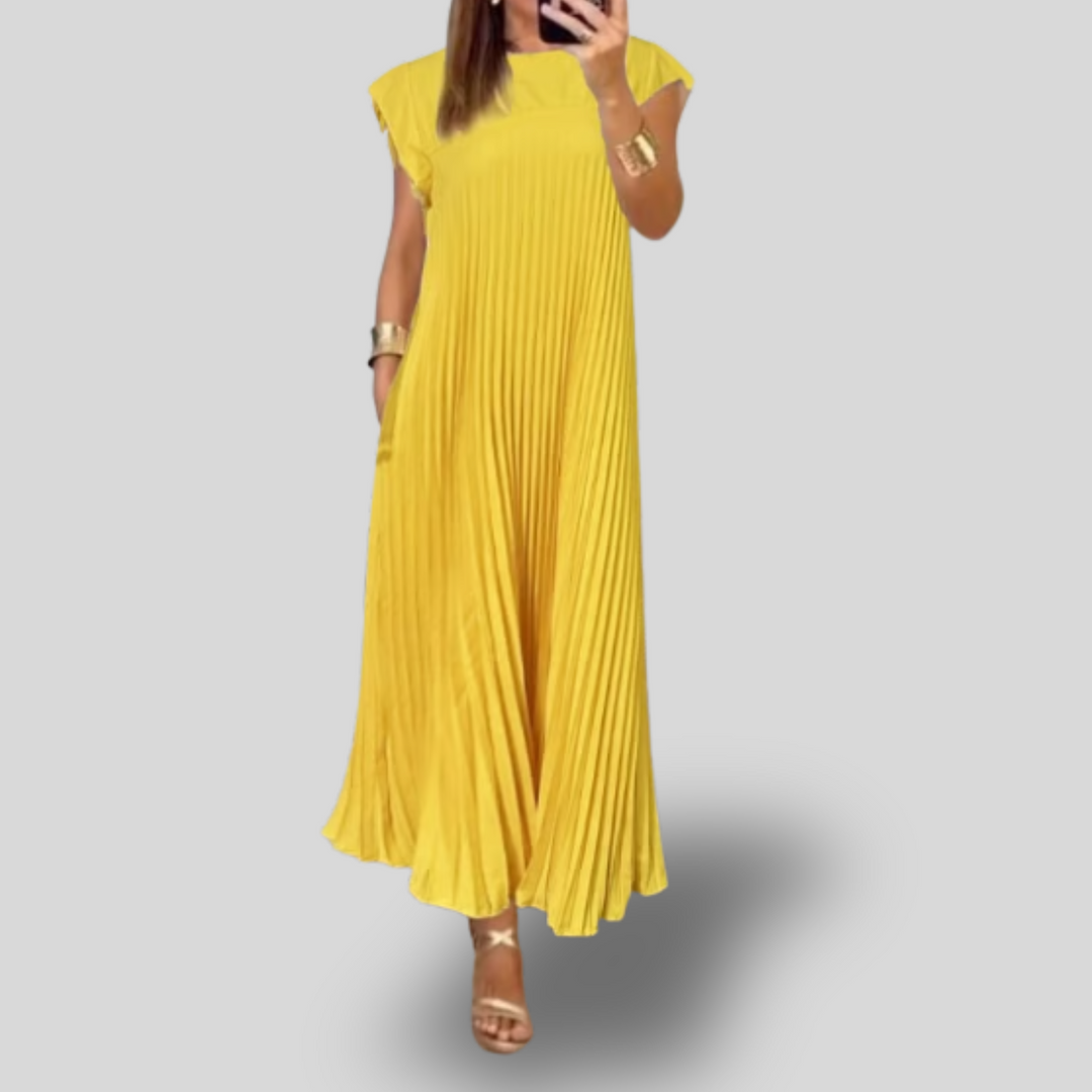 Elina | Pleated Midi Dress