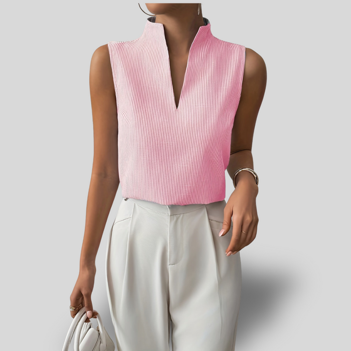 Alvyna | Pleated V-Neck Blouse