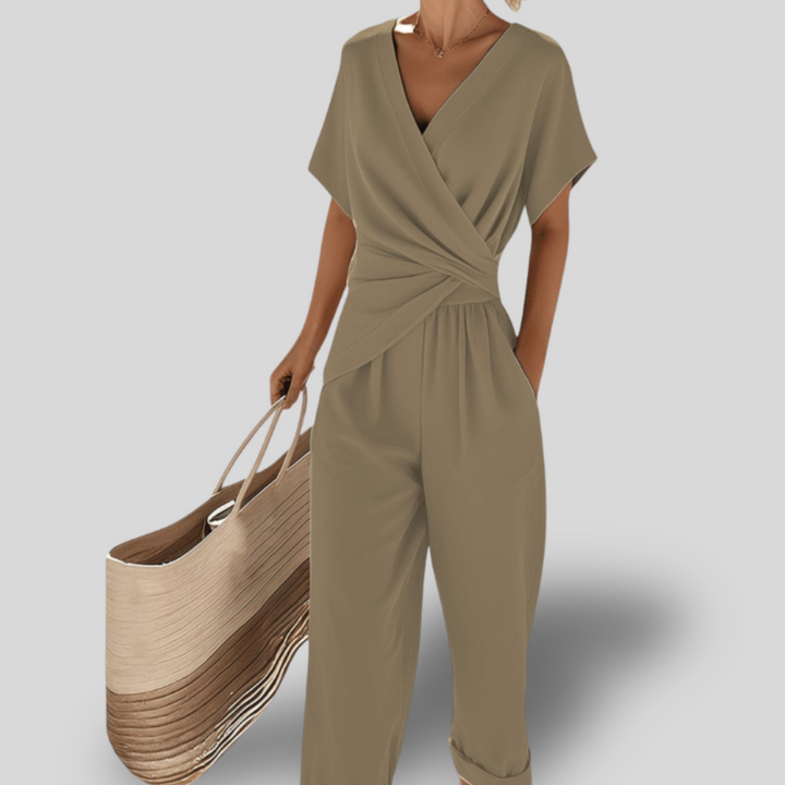 Grace | Elegant Draped Waist Jumpsuit