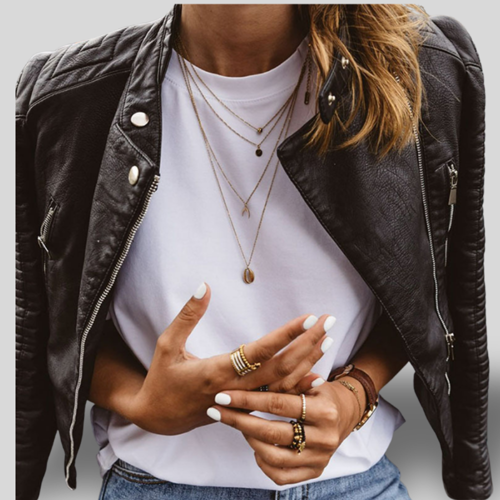 Mila | Moto-Inspired Faux Leather Jacket