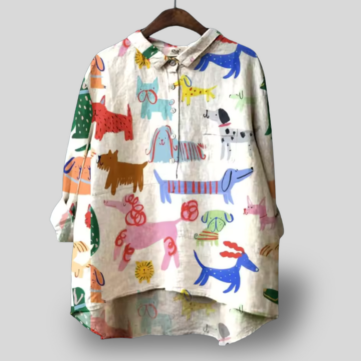 Whimsy Paws Shirt | Colorful Canine Charm
