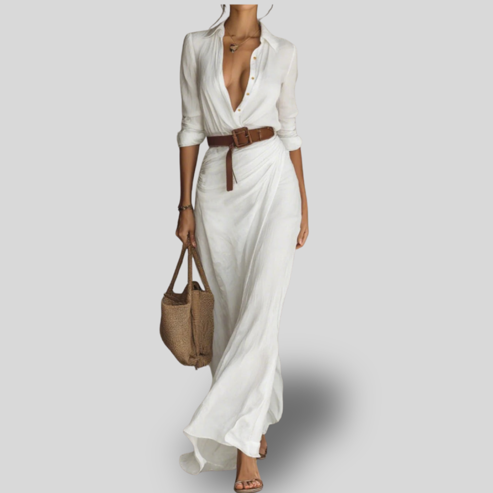 Chloe | Elegant Belted Maxi Dress
