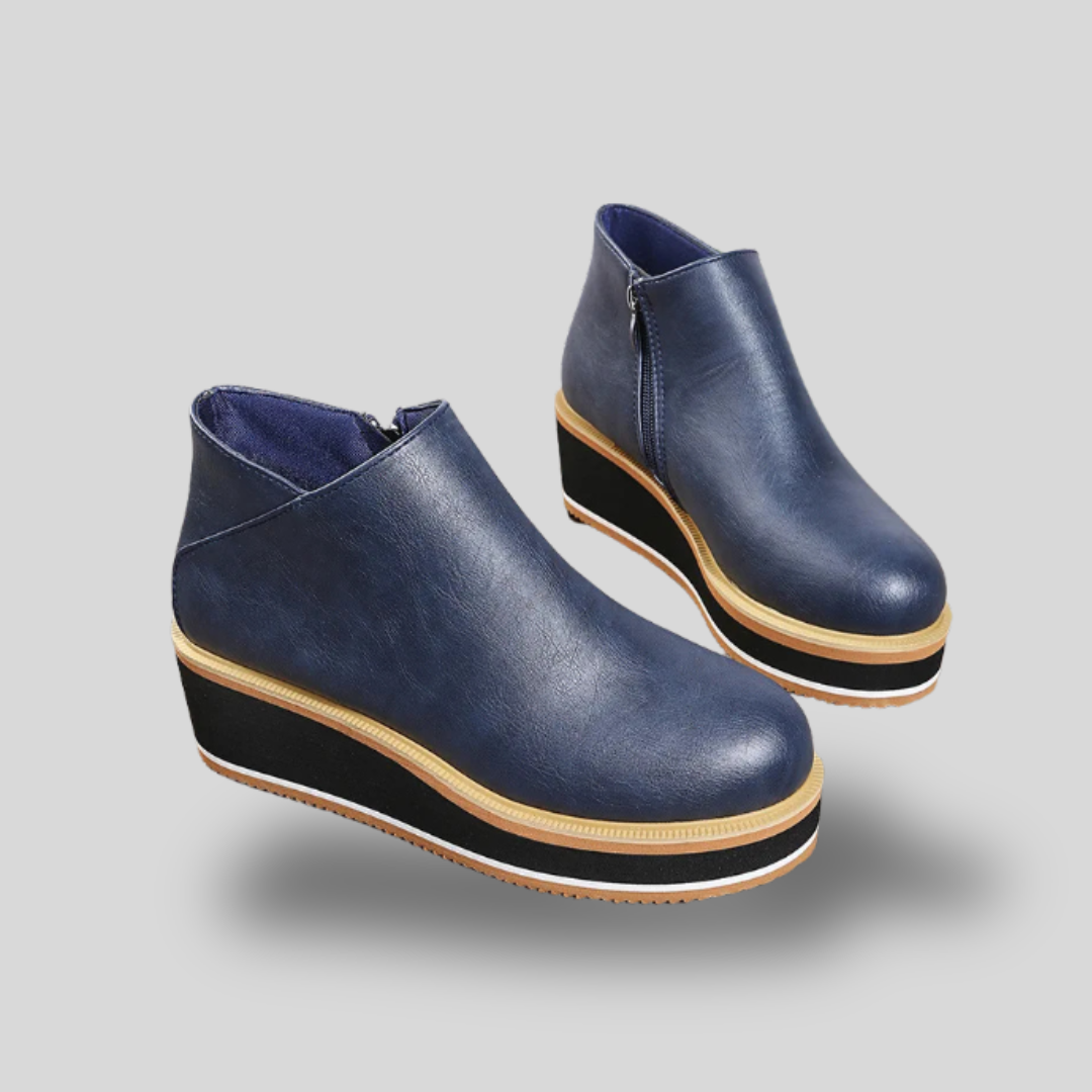 Everlyn| Cozy Side-Zip Wedge Boots