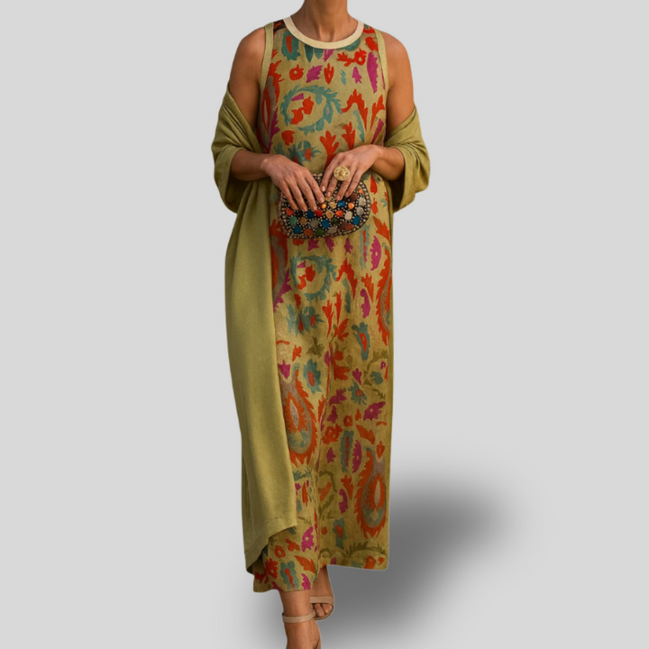 Boho Grace | 2-Piece Floral Maxi Dress Set
