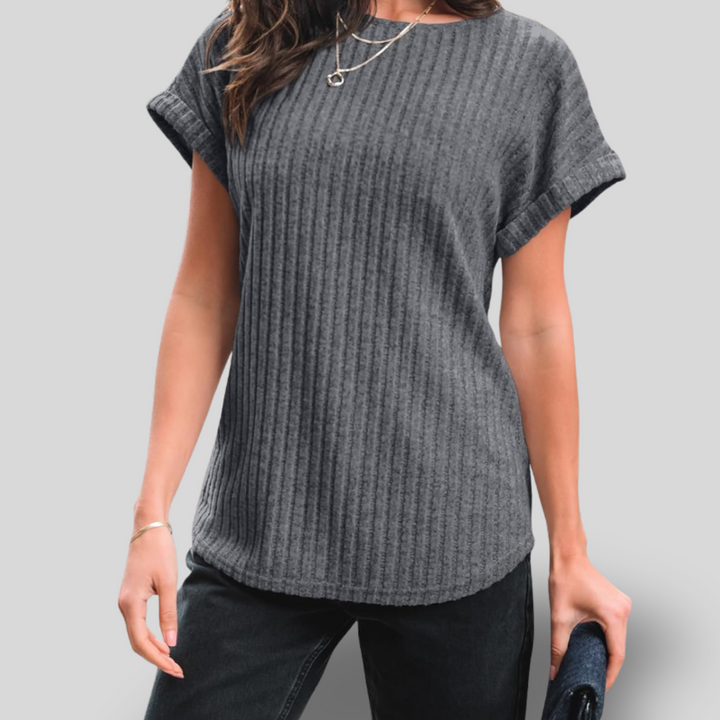 Alina | Short Sleeve Knit Tunic Top