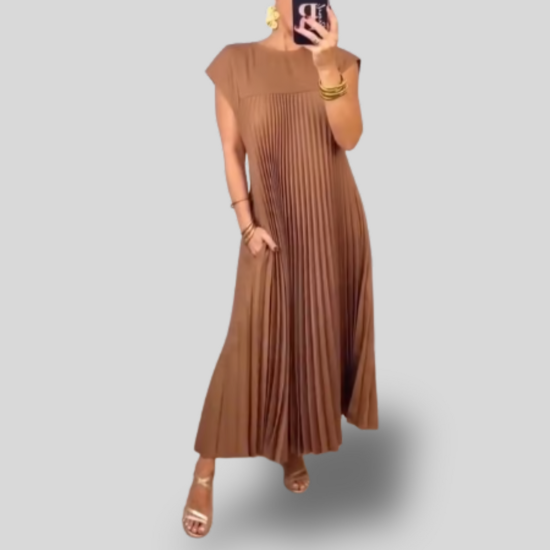 Elina | Pleated Midi Dress