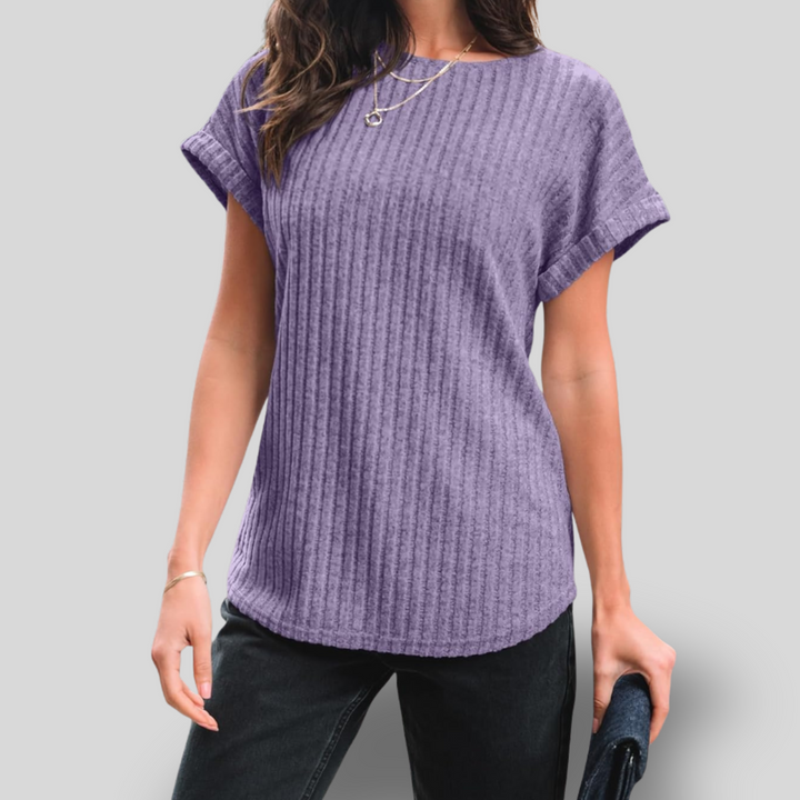 Alina | Short Sleeve Knit Tunic Top