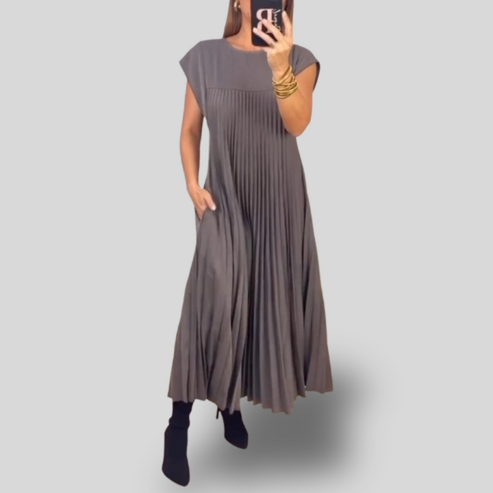 Elina | Pleated Midi Dress