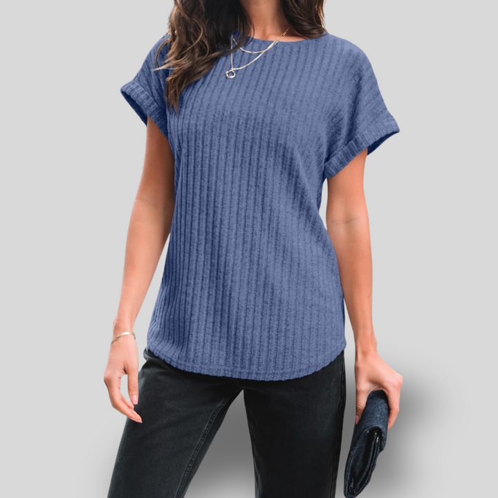 Alina | Short Sleeve Knit Tunic Top