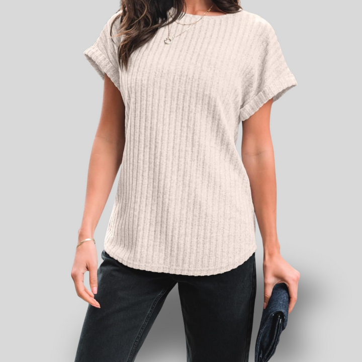 Alina | Short Sleeve Knit Tunic Top