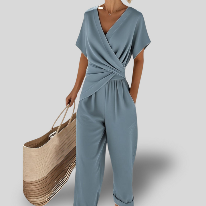 Grace | Elegant Draped Waist Jumpsuit