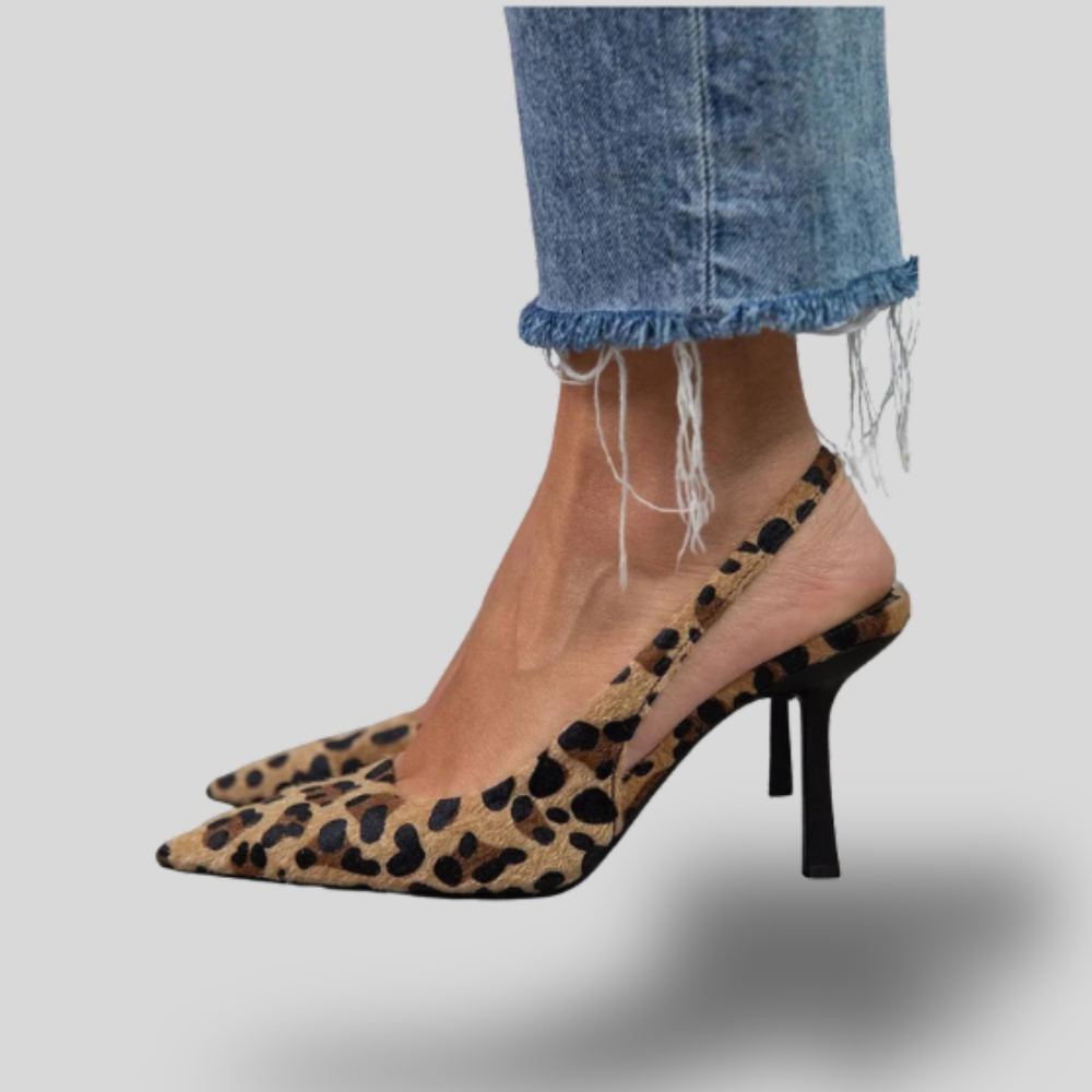 Cielle | Leopard Print Slingback Heels