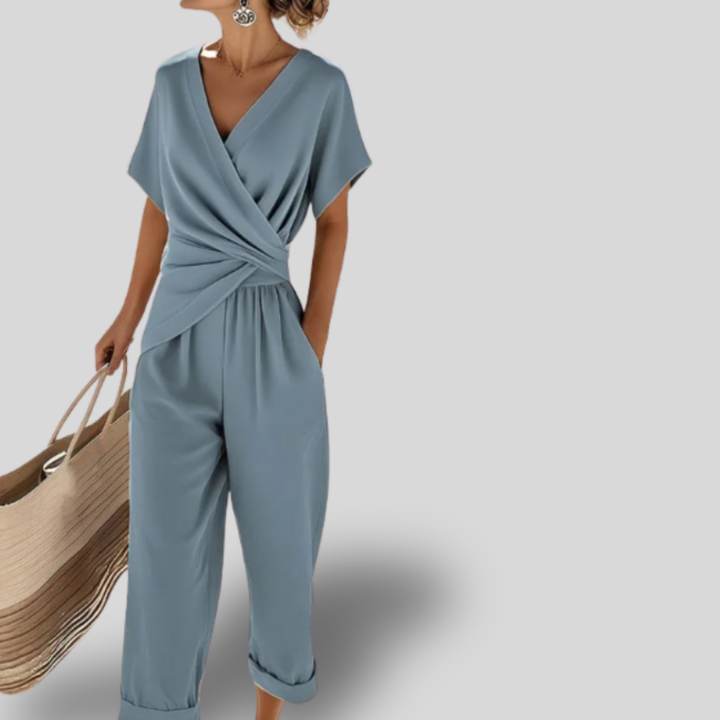 Marina | Coastal Breeze Short-Sleeve Jumpsuit