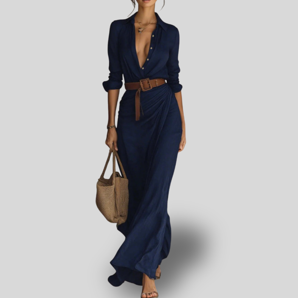 Chloe | Elegant Belted Maxi Dress