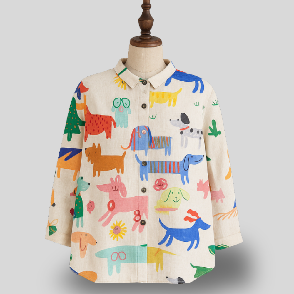 Whimsy Paws Shirt | Colorful Canine Charm