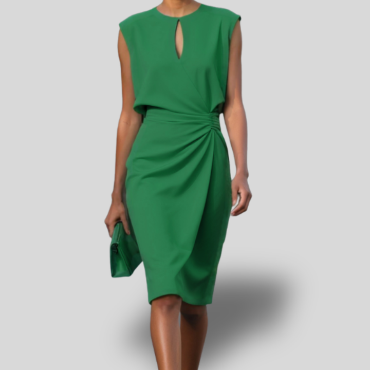 Élise | Draped Elegance Midi Dress