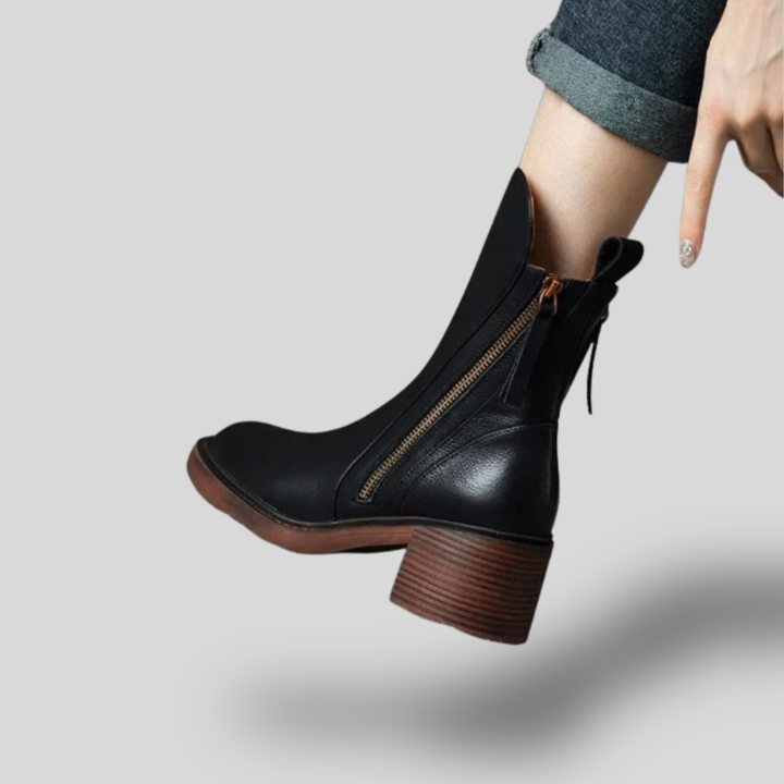 Elena | Classic Mid-Heel Ankle Boots