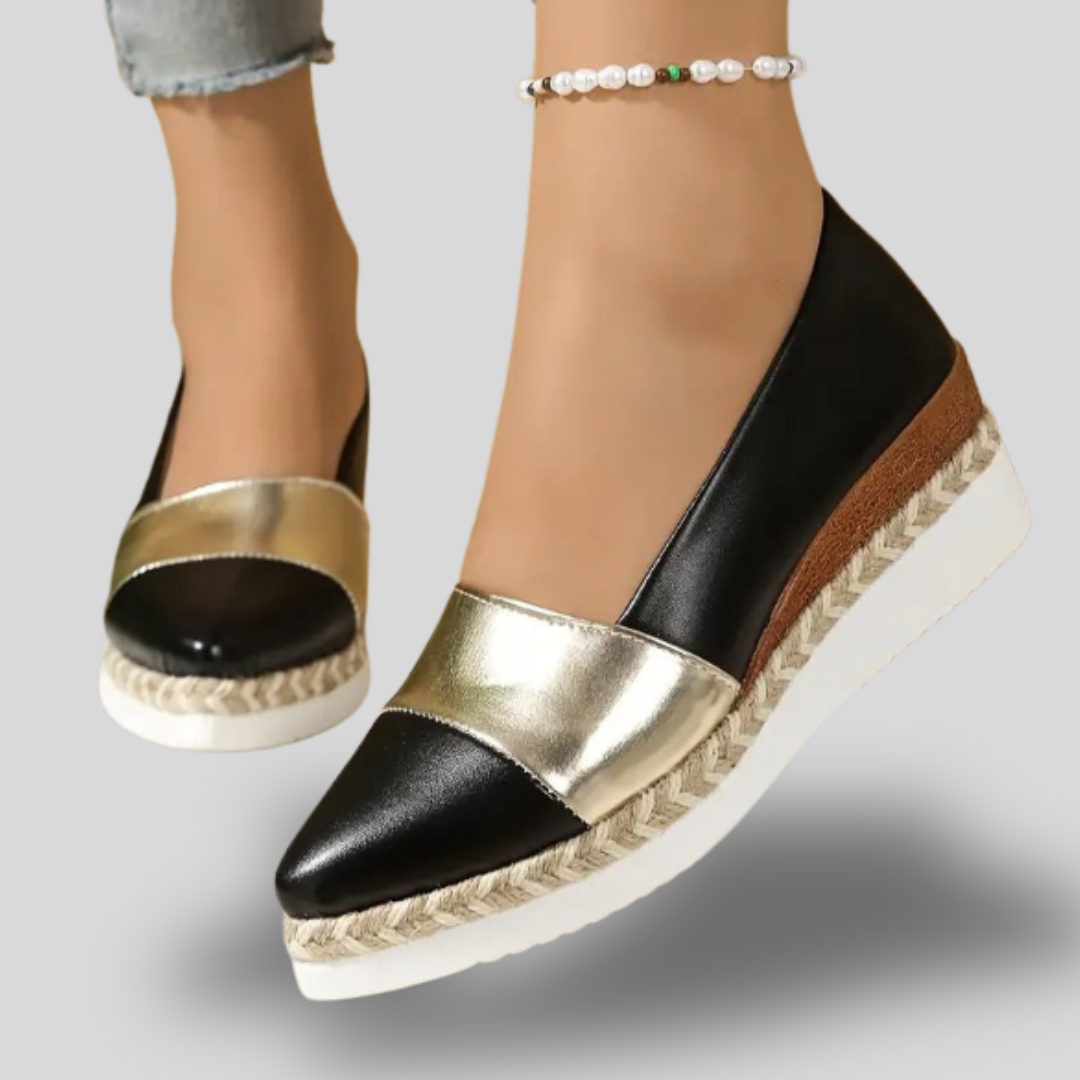 Soléa | Colorblock Espadrille Platform Flats