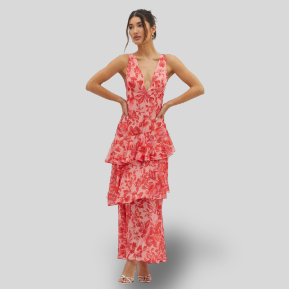 Carmelia | Ruffle Tiered Floral Maxi Dress