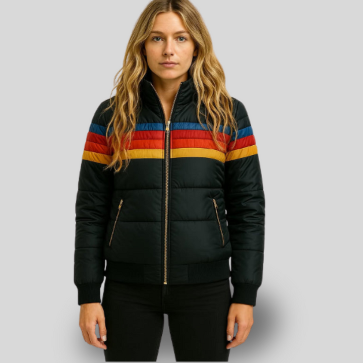 RetroVibe | Colorblock Puffer Jacket