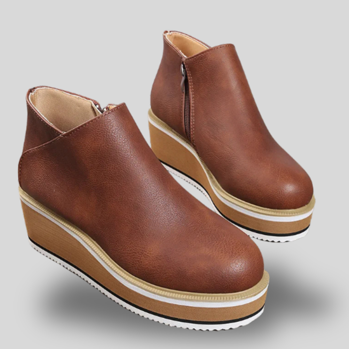 Everlyn| Cozy Side-Zip Wedge Boots