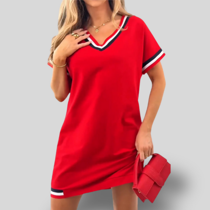 Callie | Sporty V-Neck T-Shirt Dress